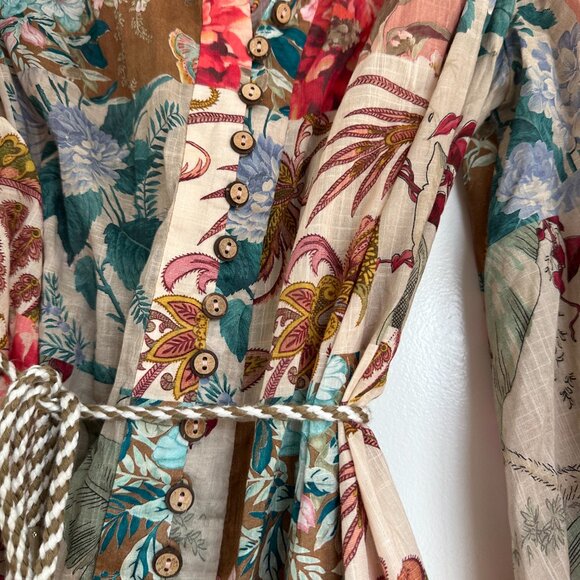 Zimmermann Cassia Blouson A-line Mini Dress Belted Floral Patchwork Size 2 - Picture 8 of 13